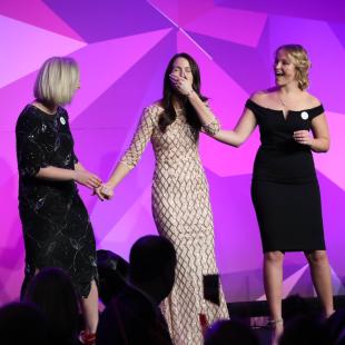 2018 Next Generation Scholarship top recipient Courtney Nash on stage